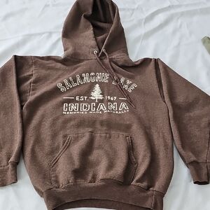 Salamonie Lake Brown Hoodie Adult Size Small